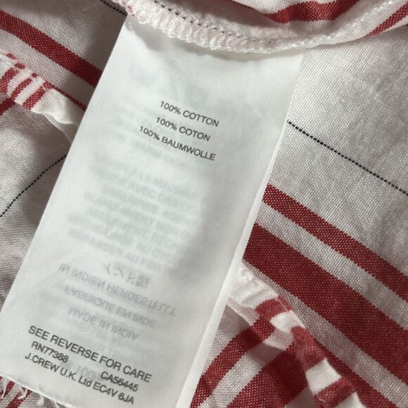 Madewell Womens Medium Button Front Shirt Top Red White Striped Cotton - Picture 7 of 7